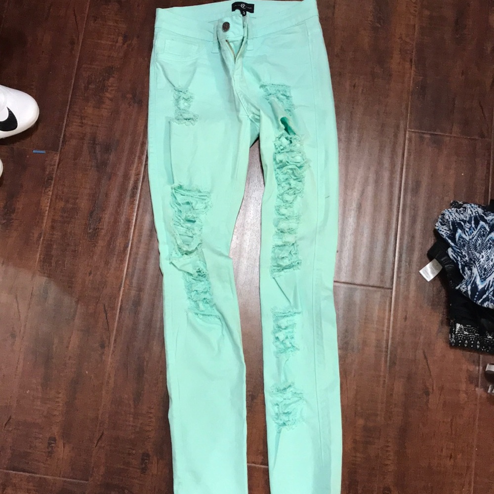 Turquoise jeans/ pants